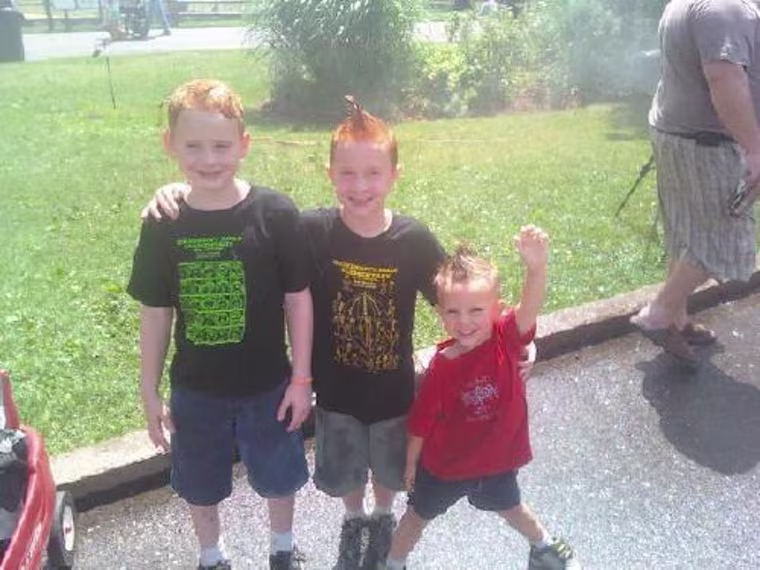 Blase Byrd with his brothers Bryce and Brady. Blase received a cord blood transplant from Bryce.